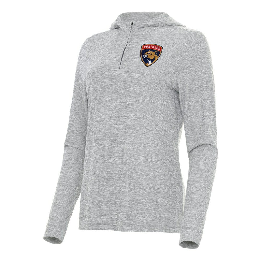 Florida Panthers Antigua Women's Daybreak Quarter-Zip Hoodie - Heather Gray Hoodies