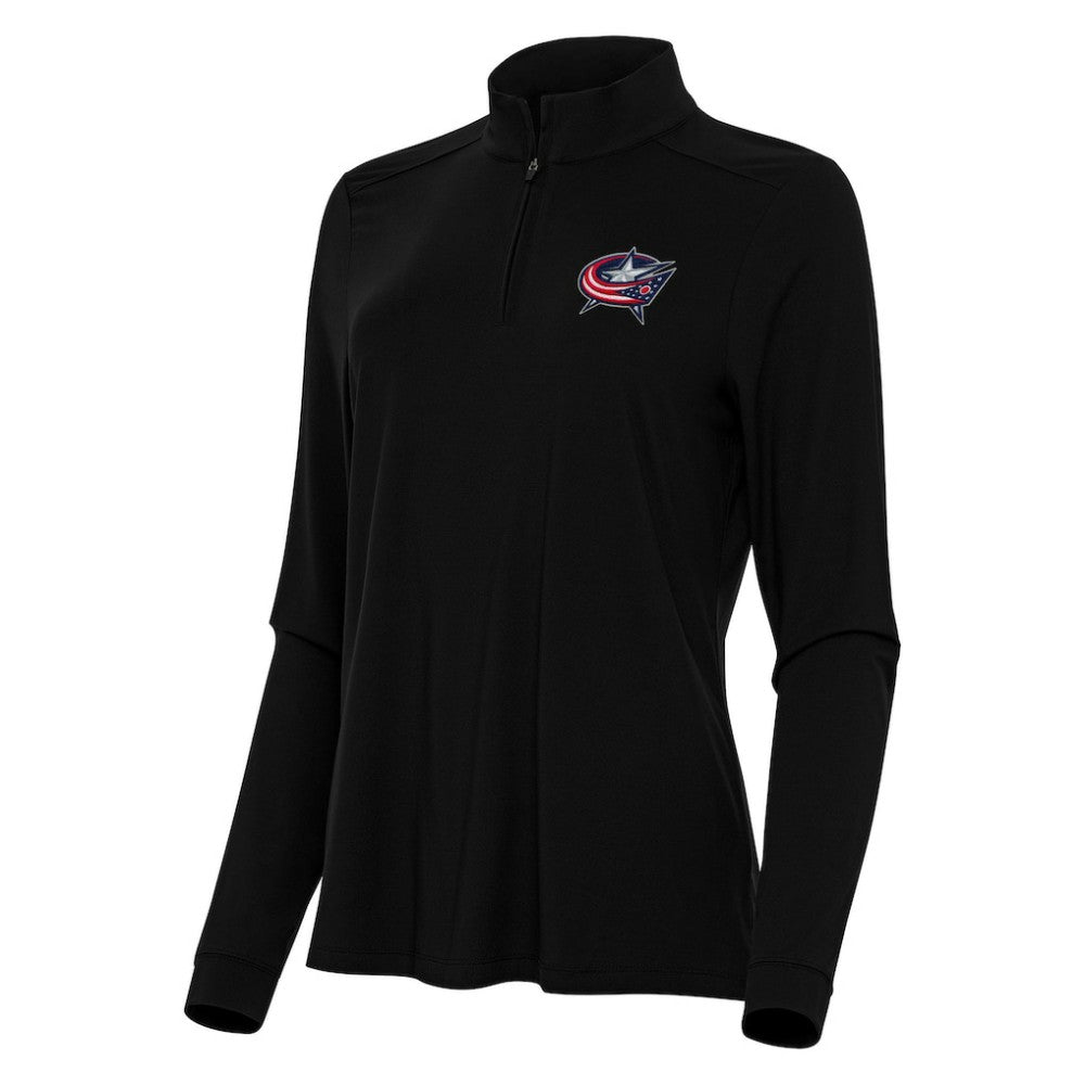 Columbus Blue Jackets Antigua Women's Intent Quarter-Zip Top - Black Jackets