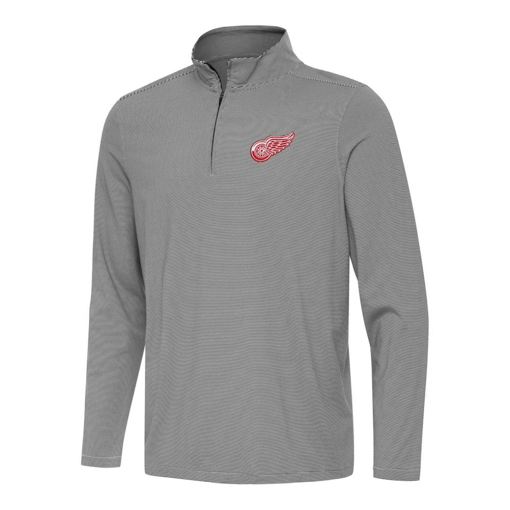 Detroit Red Wings Antigua Twine Quarter-Zip Top - Black Tops