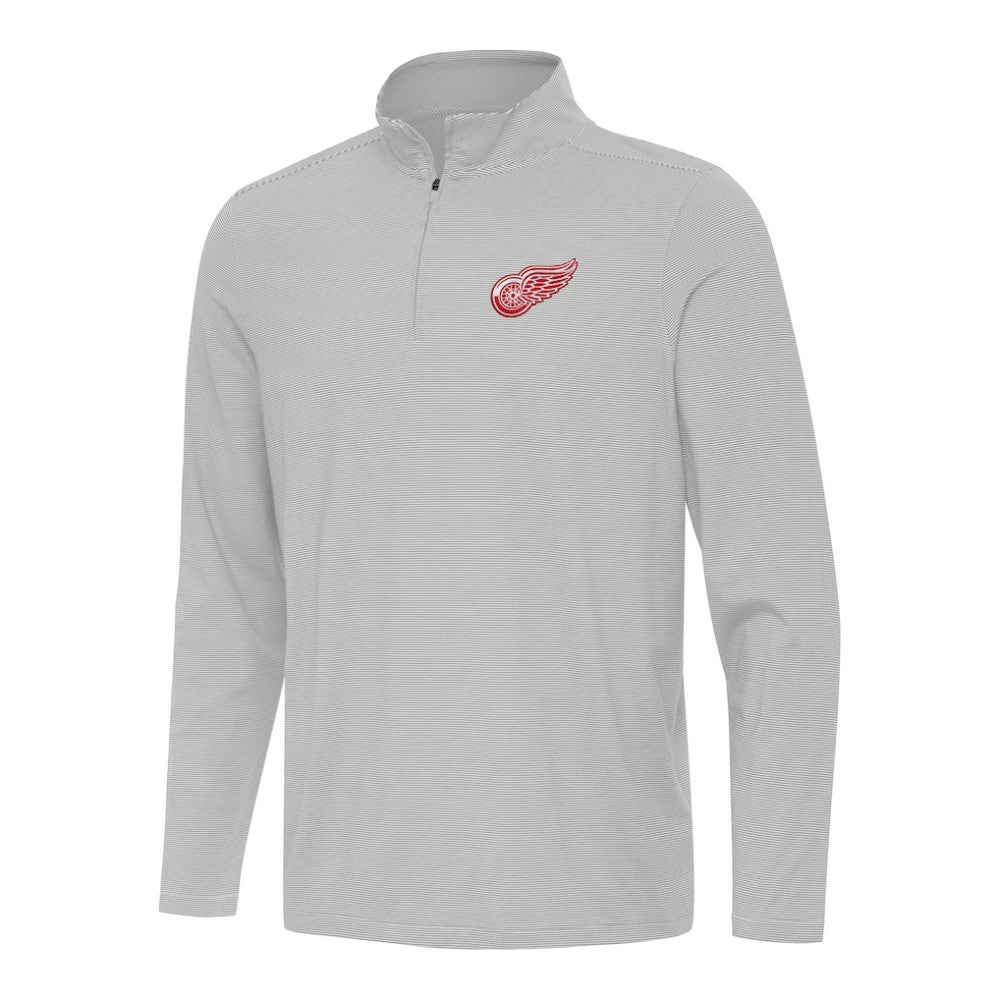 Detroit Red Wings Antigua Twine Quarter-Zip Top - Gray Tops