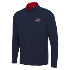 Columbus Blue Jackets Antigua Content Quarter-Zip Pullover Top - Navy/Red Pullover