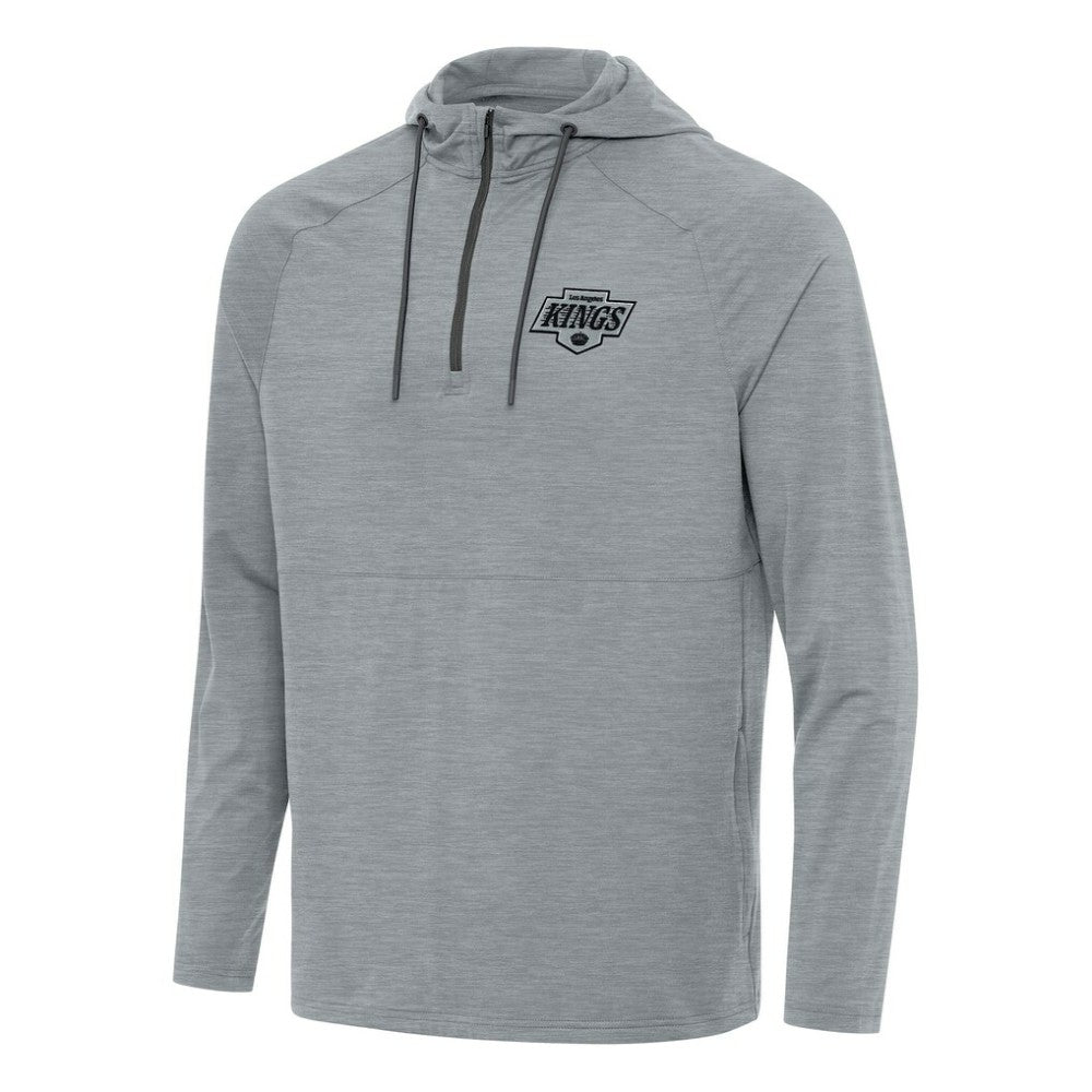 Los Angeles Kings Antigua Spikes Quarter-Zip Hoodie - Heather Gray Hoodies