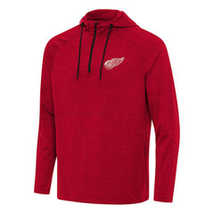 Detroit Red Wings Antigua Spikes Quarter-Zip Hoodie - Heather Red Hoodies