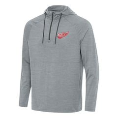 Detroit Red Wings Antigua Spikes Quarter-Zip Hoodie - Heather Gray Hoodies