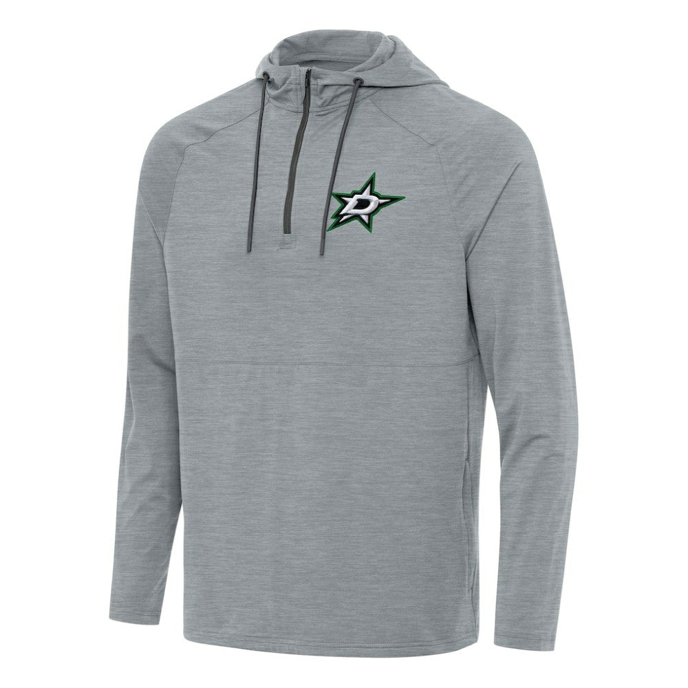 Dallas Stars Antigua Spikes Quarter-Zip Hoodie - Heather Gray Hoodies