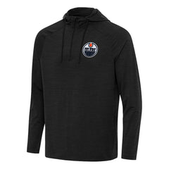 Edmonton Oilers Antigua Spikes Quarter-Zip Hoodie - Heather Black Hoodies