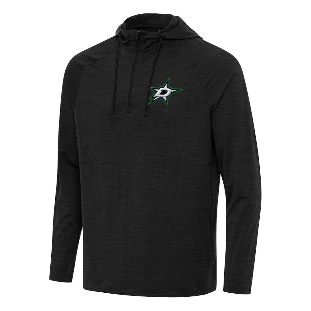 Dallas Stars Antigua Spikes Quarter-Zip Hoodie - Heather Black Hoodies