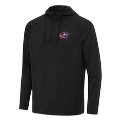 Columbus Blue Jackets Antigua Spikes Quarter-Zip Hoodie - Heather Black Hoodies