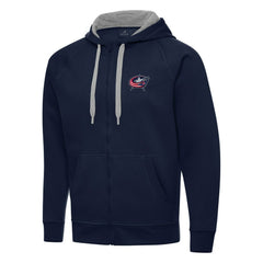 Columbus Blue Jackets Antigua Big & Tall Victory Full-Zip Hoodie - Navy Hoodies