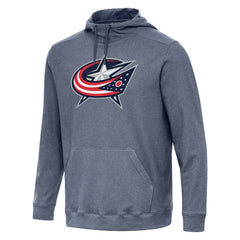 Columbus Blue Jackets Antigua Cloud Pullover Hoodie - Heather Navy Hoodies