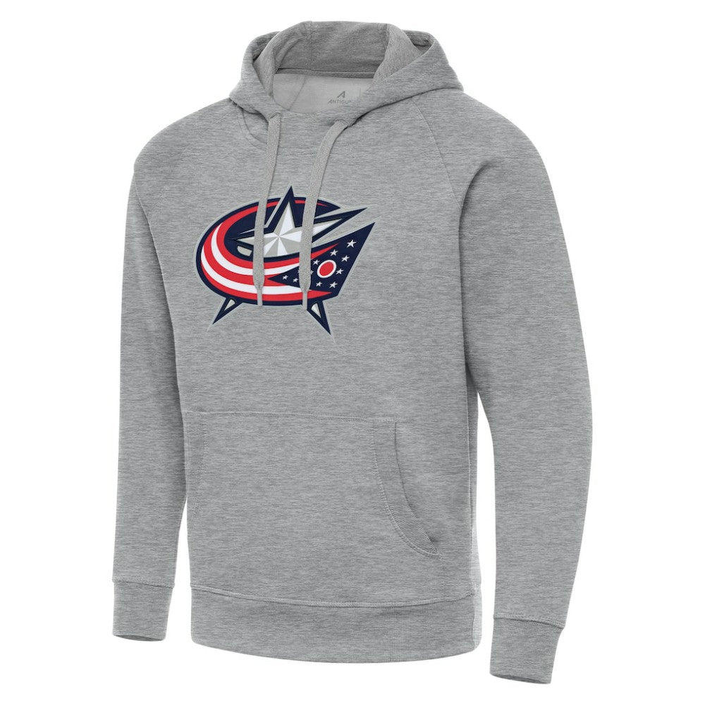 Columbus Blue Jackets Antigua Big & Tall Victory Pullover Hoodie - Heather Gray Hoodies