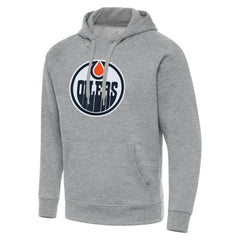 Edmonton Oilers Antigua Big & Tall Victory Pullover Hoodie - Heather Gray Hoodies