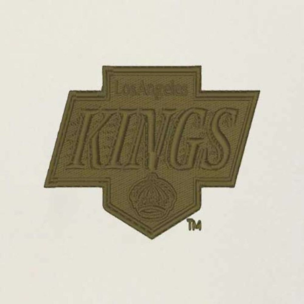 Los Angeles Kings Antigua Intrepid Sand Raglan Long Sleeve Hoodie T-Shirt - Cream/Olive T-shirts