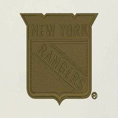 New York Rangers Antigua Intrepid Sand Raglan Long Sleeve Hoodie T-Shirt - Cream/Olive T-shirts