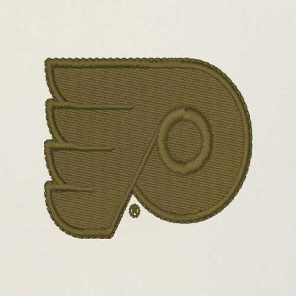 Philadelphia Flyers Antigua Intrepid Sand Raglan Long Sleeve Hoodie T-Shirt - Cream/Olive T-shirts