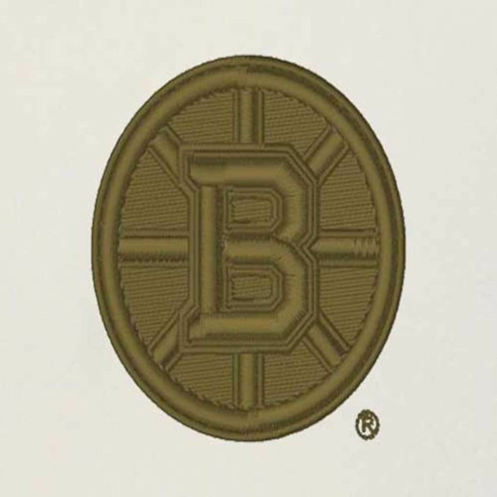Boston Bruins Antigua Intrepid Sand Raglan Long Sleeve Hoodie T-Shirt - Cream/Olive T-shirts