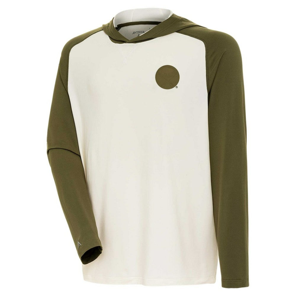 Buffalo Sabres Antigua Intrepid Sand Raglan Long Sleeve Hoodie T-Shirt - Cream/Olive T-shirts