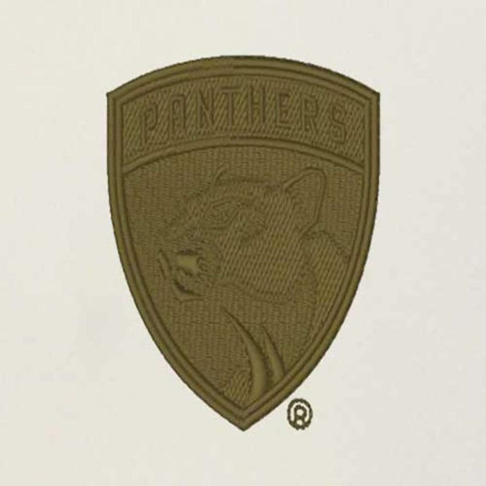 Florida Panthers Antigua Intrepid Sand Raglan Long Sleeve Hoodie T-Shirt - Cream/Olive T-shirts