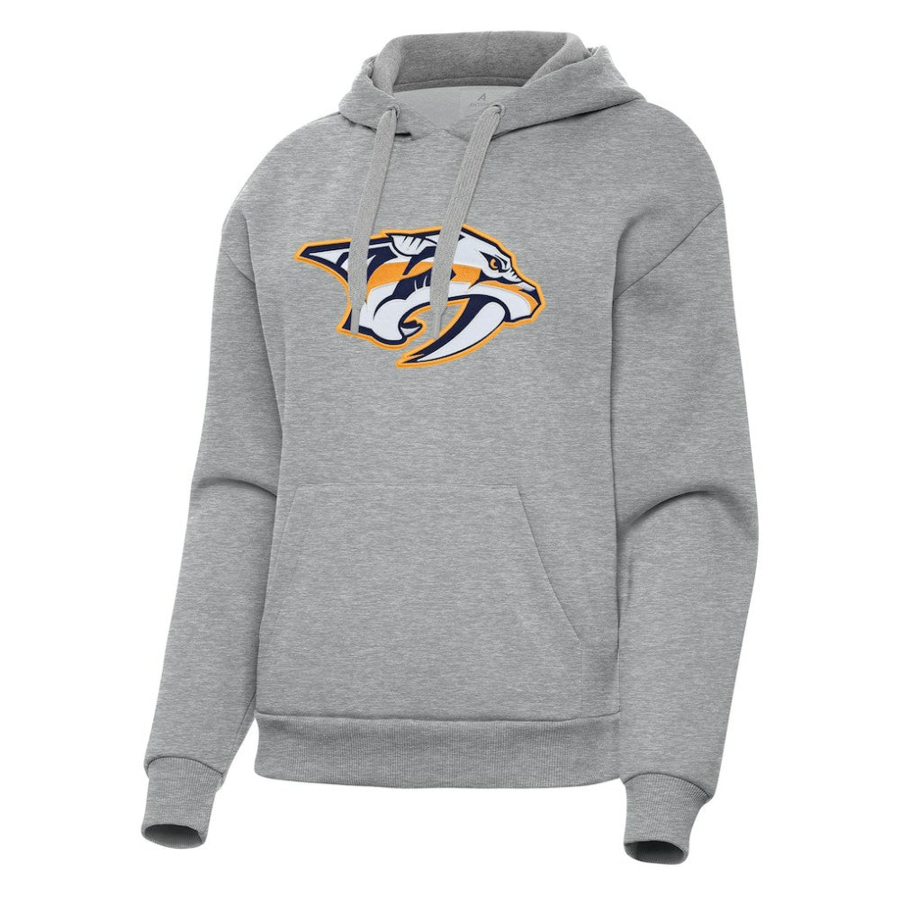 Nashville Predators Antigua Women's Victory Pullover Hoodie - Heather Gray Hoodies