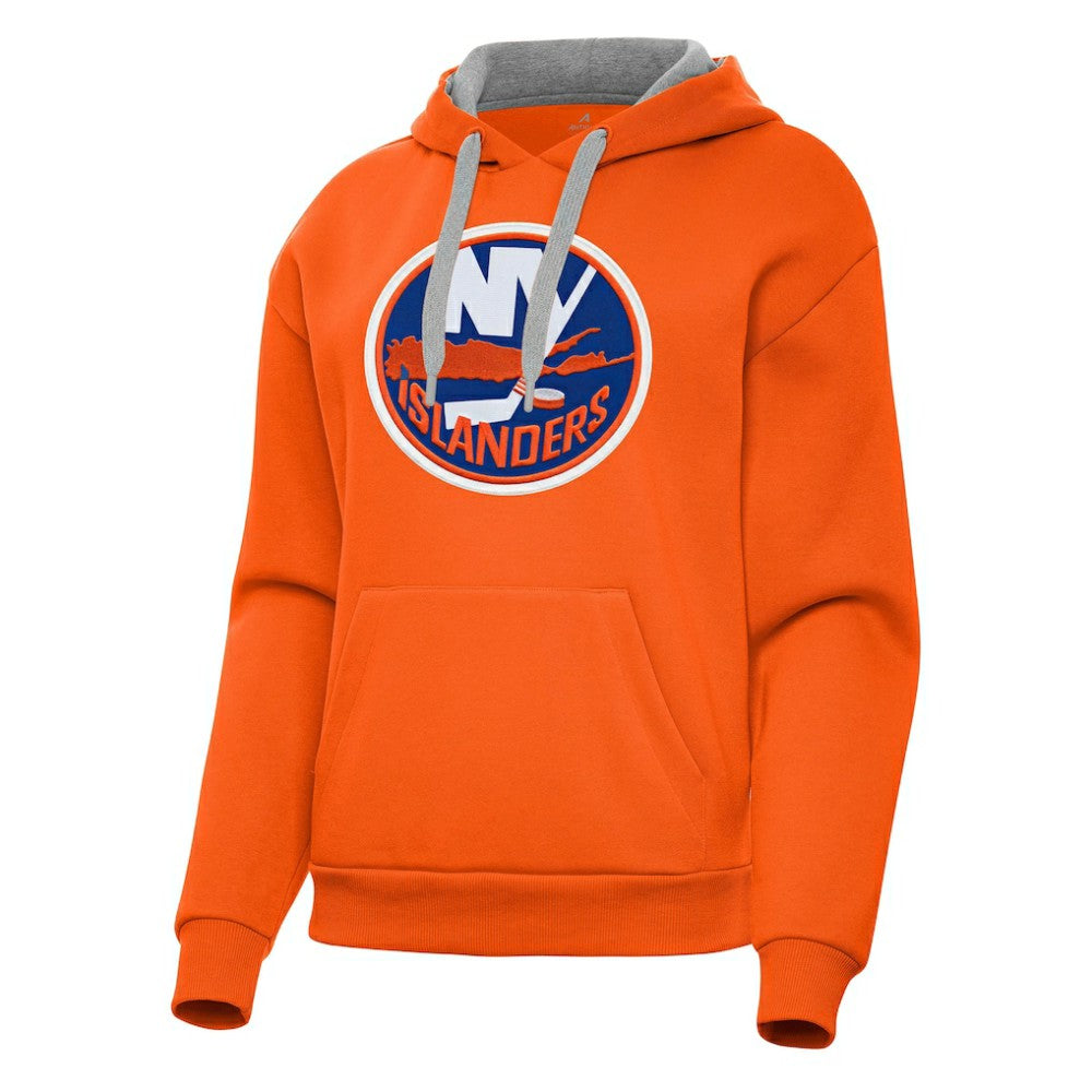 New York Islanders Antigua Women's Victory Pullover Hoodie - Orange Hoodies