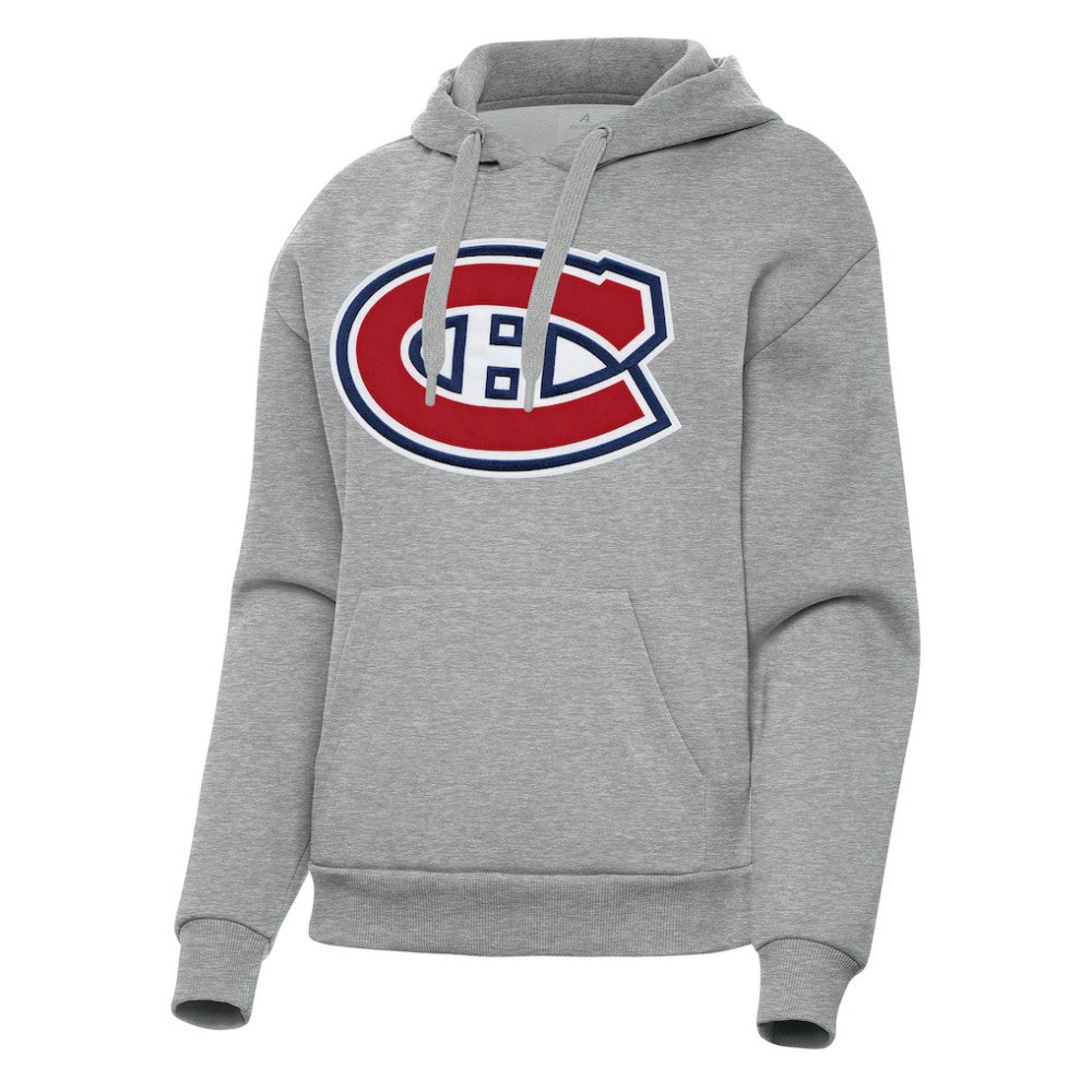 Montreal Canadiens Antigua Women's Victory Pullover Hoodie - Heather Gray Hoodies