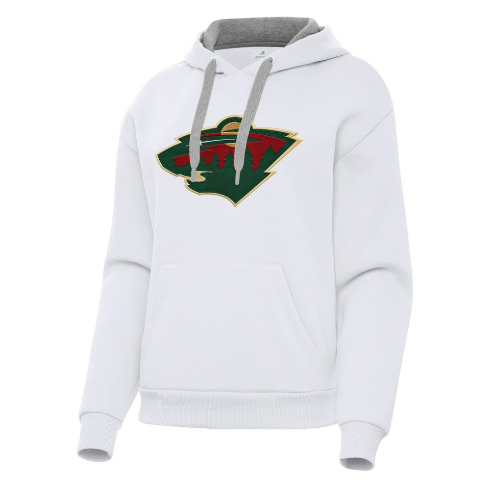 Minnesota Wild Antigua Women's Victory Pullover Hoodie - White Hoodies