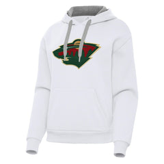 Minnesota Wild Antigua Women's Victory Pullover Hoodie - White Hoodies