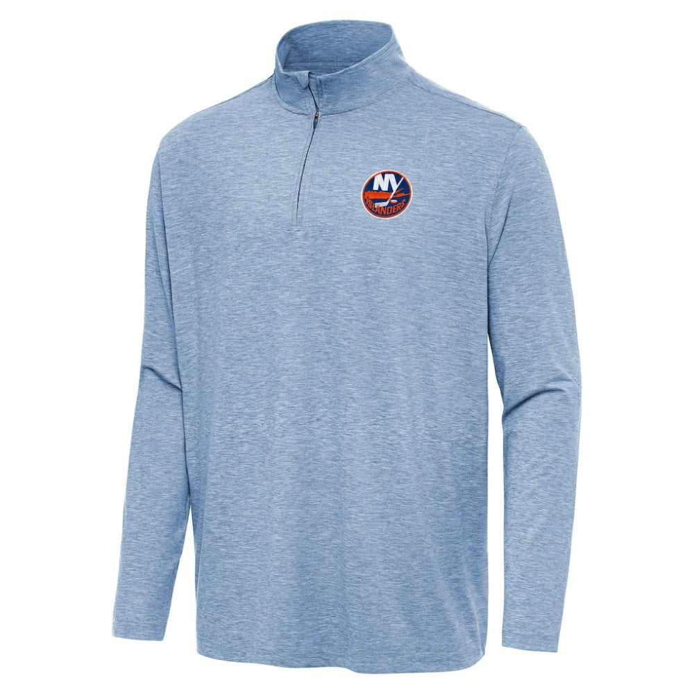 New York Islanders Antigua Hunk Quarter-Zip Top - Heather Aqua Tops