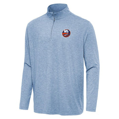 New York Islanders Antigua Hunk Quarter-Zip Top - Heather Aqua Tops