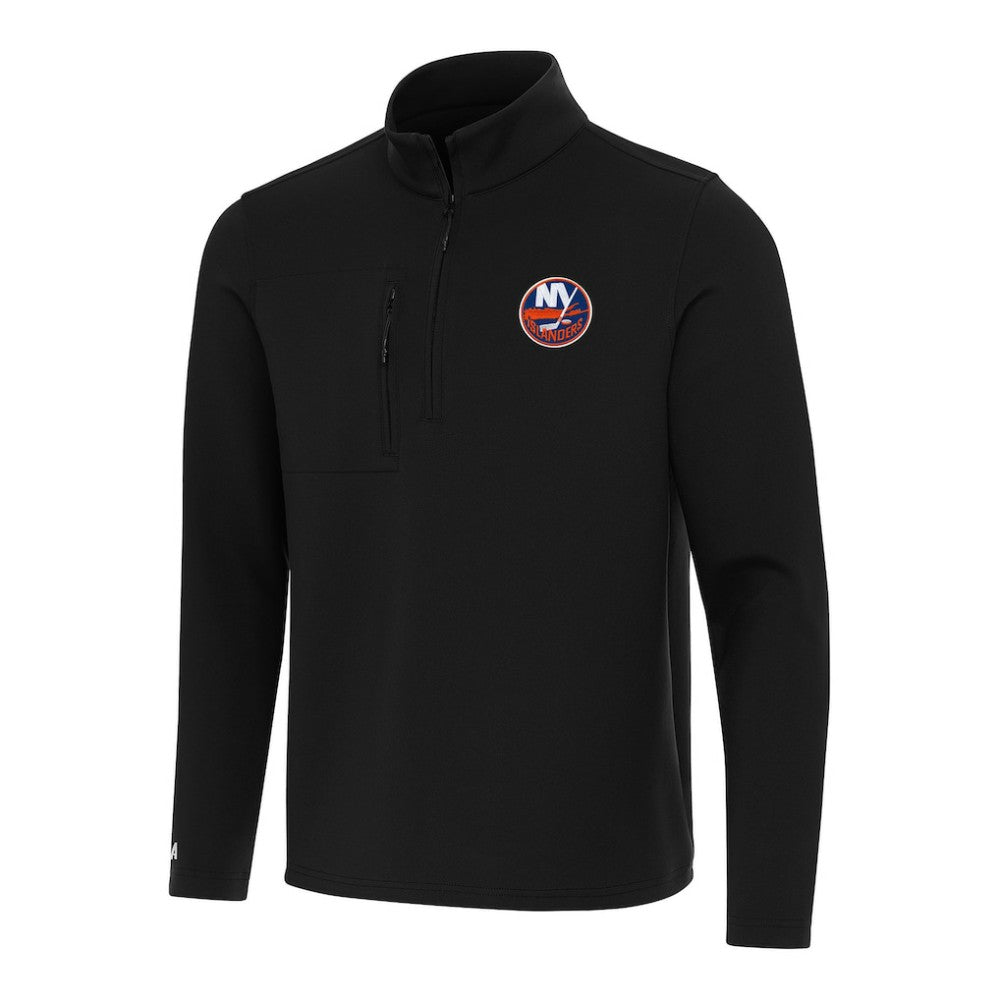 New York Islanders Antigua Insider Quarter-Zip Top - Black Tops