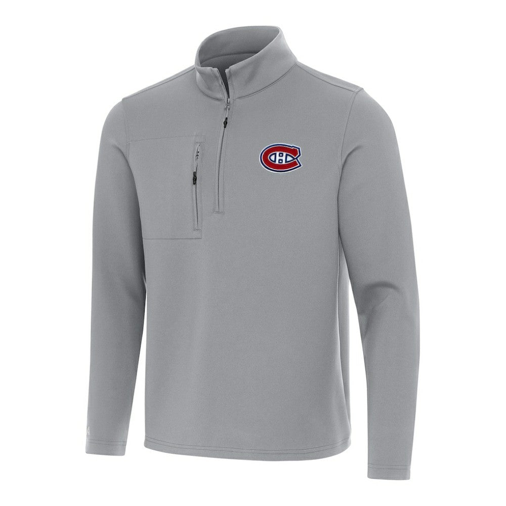 Montreal Canadiens Antigua Insider Quarter-Zip Top - Gray Tops
