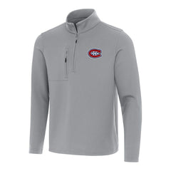 Montreal Canadiens Antigua Insider Quarter-Zip Top - Gray Tops