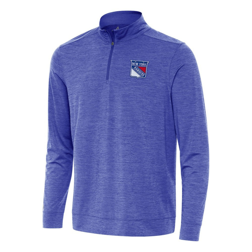 New York Rangers Antigua Bright Quarter-Zip Top - Heather Royal Tops