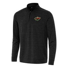 Minnesota Wild Antigua Bright Quarter-Zip Top - Heather Black Tops