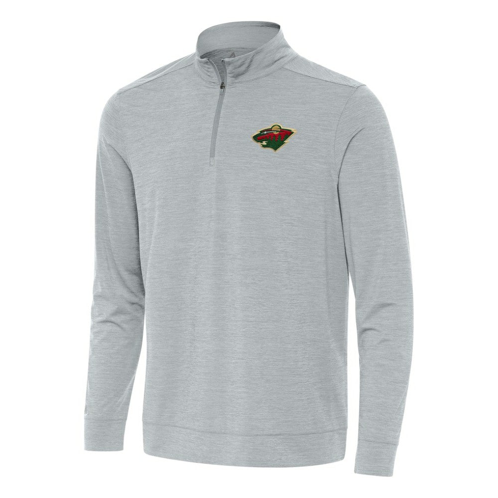 Minnesota Wild Antigua Bright Quarter-Zip Top - Heather Gray Tops