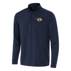 Nashville Predators Antigua Bright Quarter-Zip Top - Heather Navy Tops