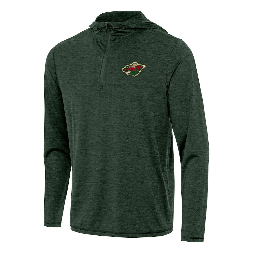Minnesota Wild Antigua Tidy Quarter-Zip Hoodie - Hunter Green Hoodies