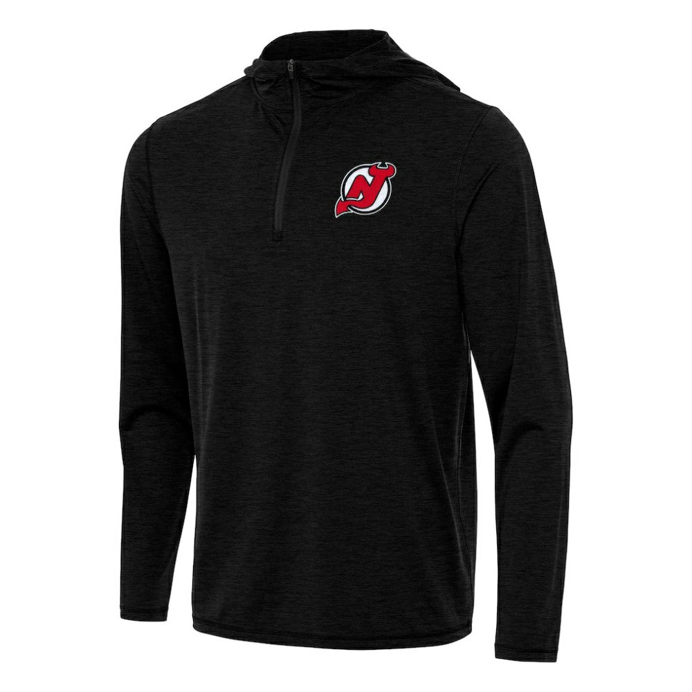 New Jersey Devils Antigua Tidy Quarter-Zip Hoodie - Heather Black Jerseys
