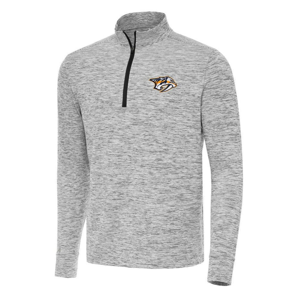 Nashville Predators Antigua Cause Quarter-Zip Top - Black Tops