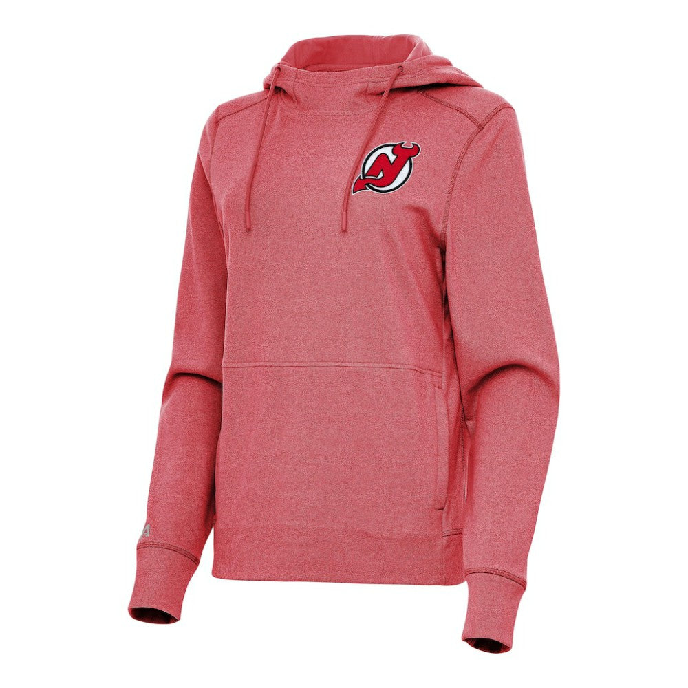 New Jersey Devils Antigua Women's Justice Pullover Hoodie - Heather Red Jerseys