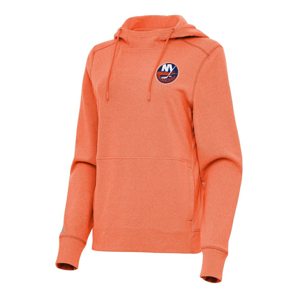 New York Islanders Antigua Women's Justice Pullover Hoodie - Heather Orange Hoodies