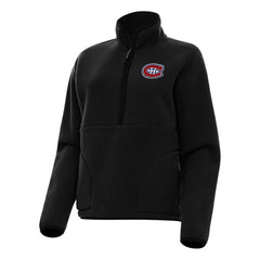 Montreal Canadiens Antigua Women's Figure Half-Zip Pullover Sweatshirt - Black Sweatshirts