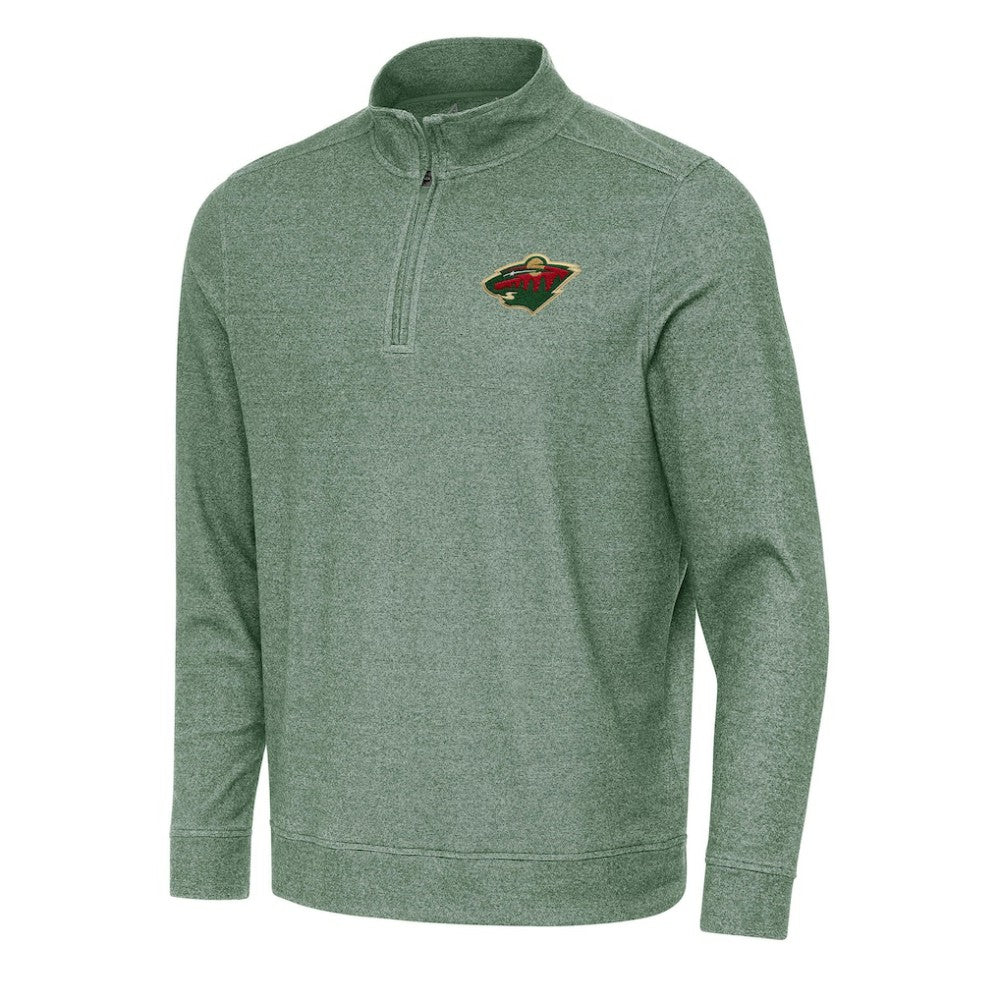 Minnesota Wild Antigua Subtle Quarter-Zip Sweatshirt - Hunter Green Sweatshirts