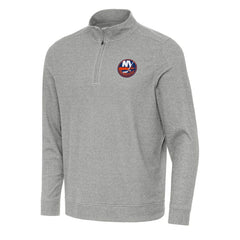 New York Islanders Antigua Subtle Quarter-Zip Sweatshirt - Heather Gray Sweatshirts