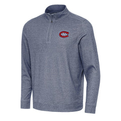 Montreal Canadiens Antigua Subtle Quarter-Zip Sweatshirt - Heather Navy Sweatshirts
