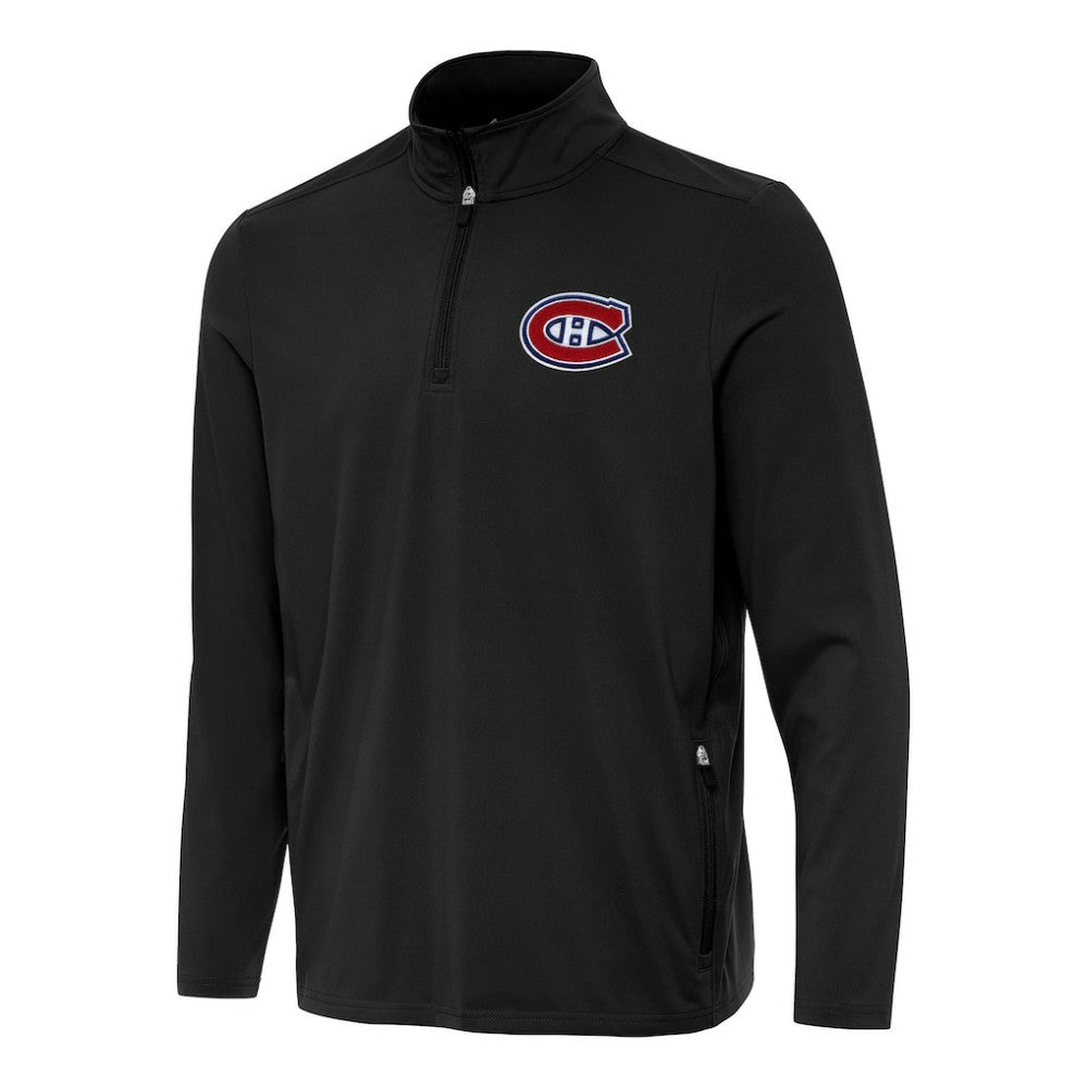 Montreal Canadiens Antigua Perilous Quarter-Zip Sweatshirt - Black Sweatshirts