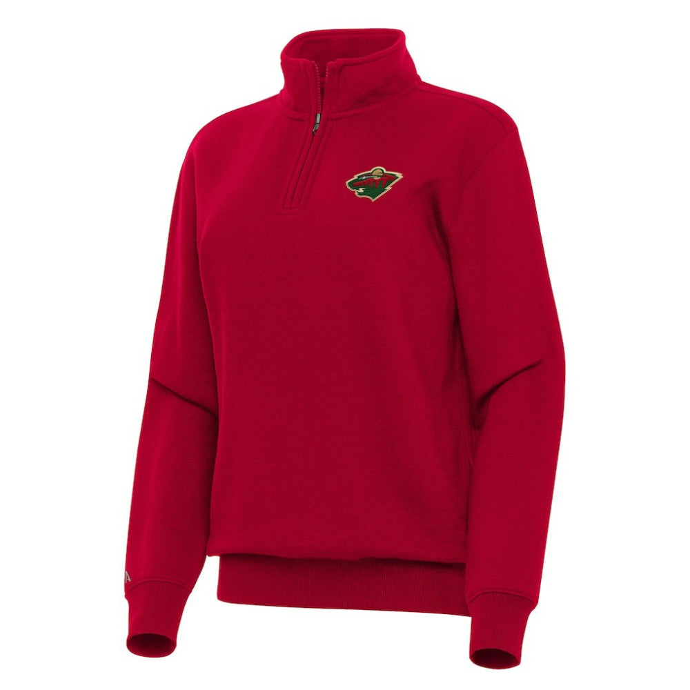 Minnesota Wild Antigua Women's Victory Quarter-Zip Sweatshirt - Red Sweatshirts