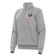 New York Islanders Antigua Women's Victory Quarter-Zip Sweatshirt - Heather Gray Sweatshirts