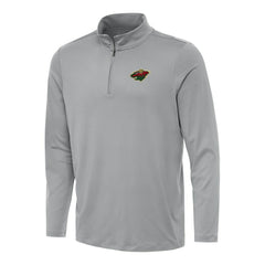 Minnesota Wild Antigua Reprocess Quarter-Zip Top - Gray Tops