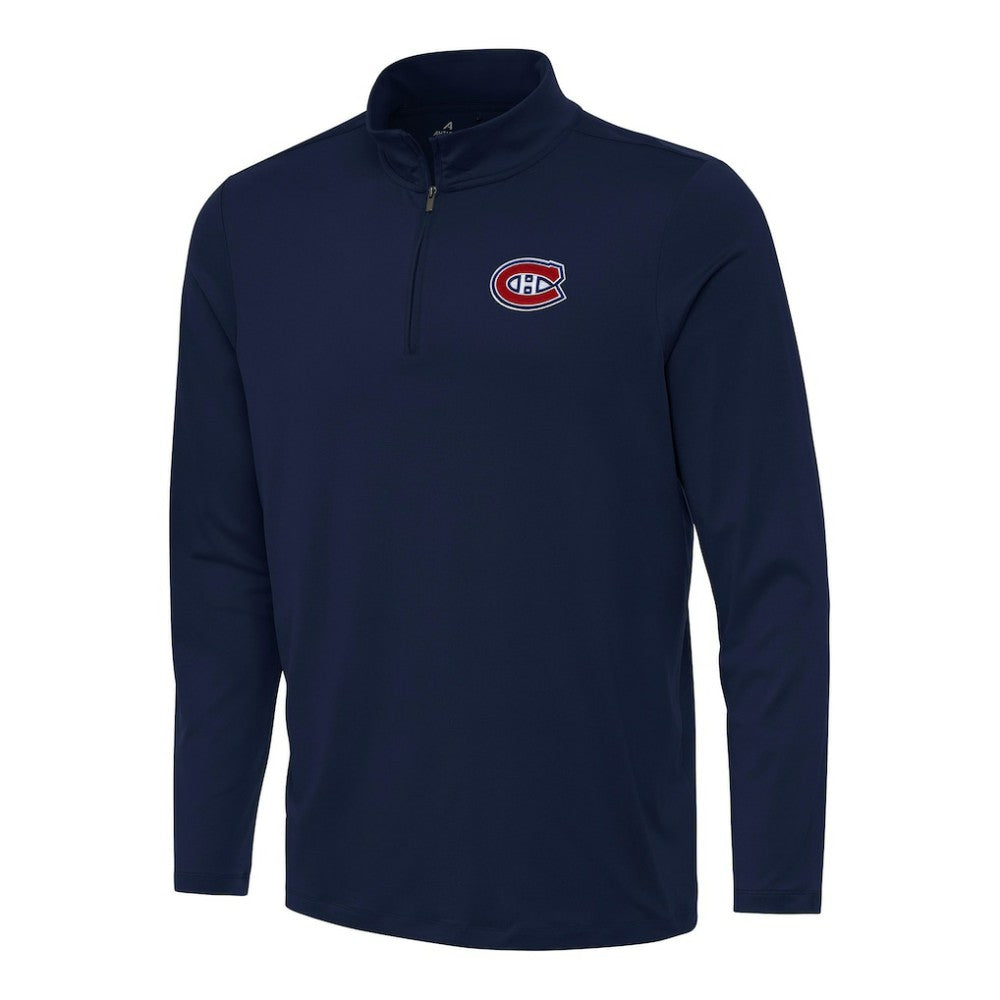 Montreal Canadiens Antigua Reprocess Quarter-Zip Top - Navy Tops
